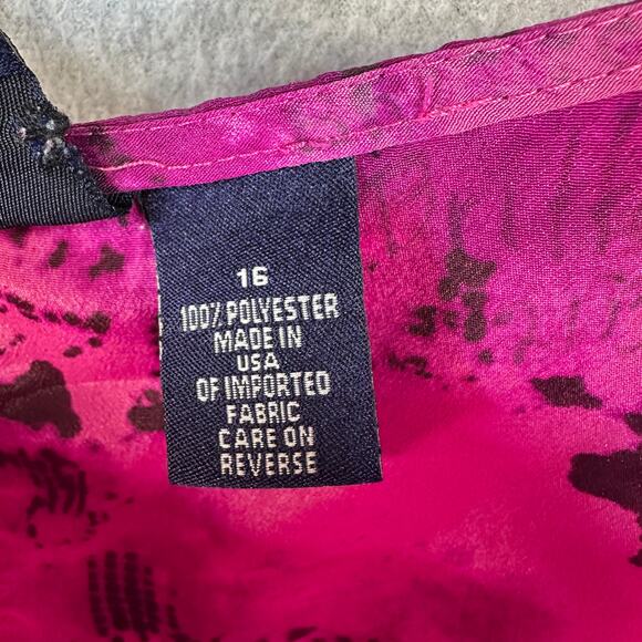 Hillard & Hanson Dress Womens Size 16 Purple 100% Polyester Short Sleeve Shift - Picture 4 of 8